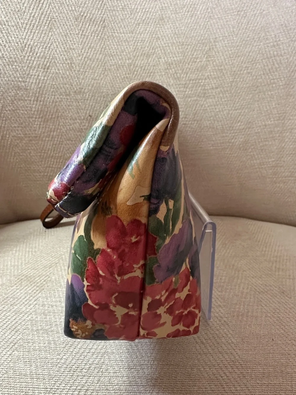 Patricia Nash Floral Fold-Over Leather Wristlet Clutch - Multi